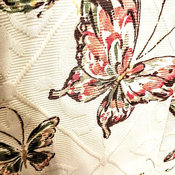 Alfred Dunner Butterfly Jacket Plus Sz 16 Ivory Brocade Textured Cottage Career - Picture 2 of 16